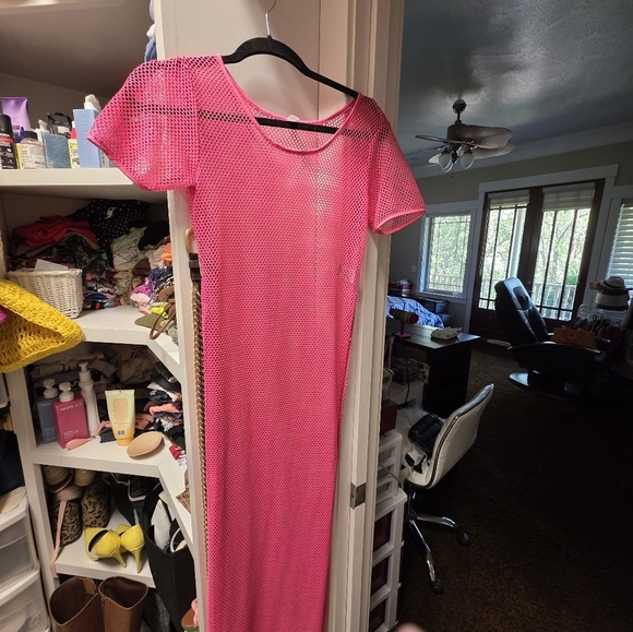 Pink Mesh Maxi Dress - Picture 3 of 3